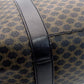 CELINE Macadam Black Brown PVC Tote Bag Leather Vintage