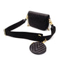 LOUIS VUITTON New Wave Shoulder Bag Black Leather Black Gold Hardware Logo
