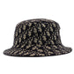 DIOR Bucket Hat Logo Trotter Canvas Leather Navy Size L