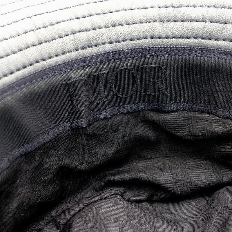 DIOR Bucket Hat Logo Trotter Canvas Leather Navy Size L