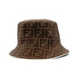 FENDI Zucca Bucket Hat 58cm FF Logo Brown PVC