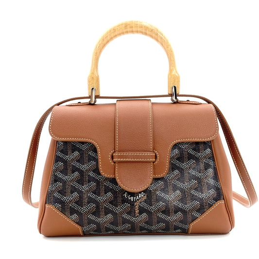 GOYARD Saigon Handbag Leather PVC 2-Way Brown