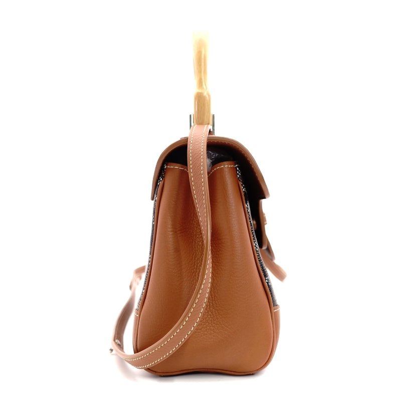 GOYARD Saigon Handbag Leather PVC 2-Way Brown