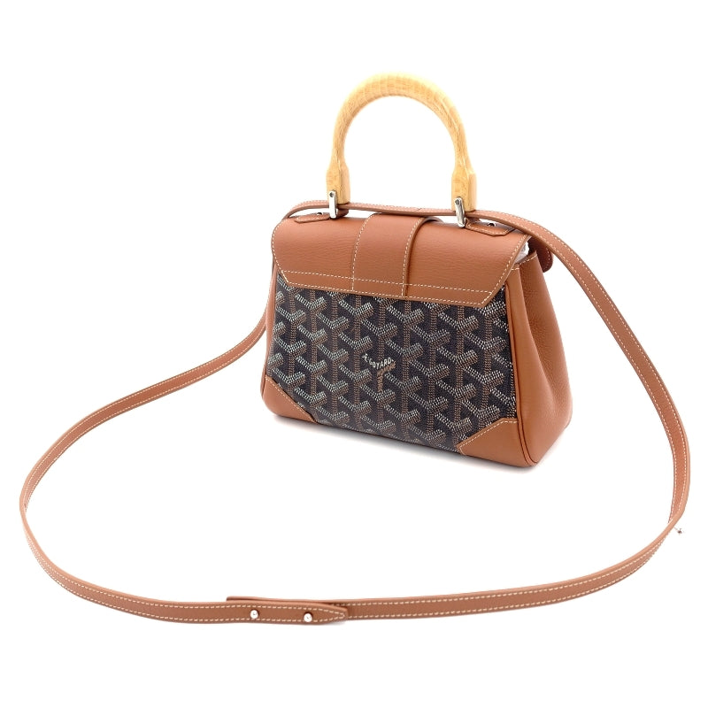 GOYARD Saigon Handbag Leather PVC 2-Way Brown