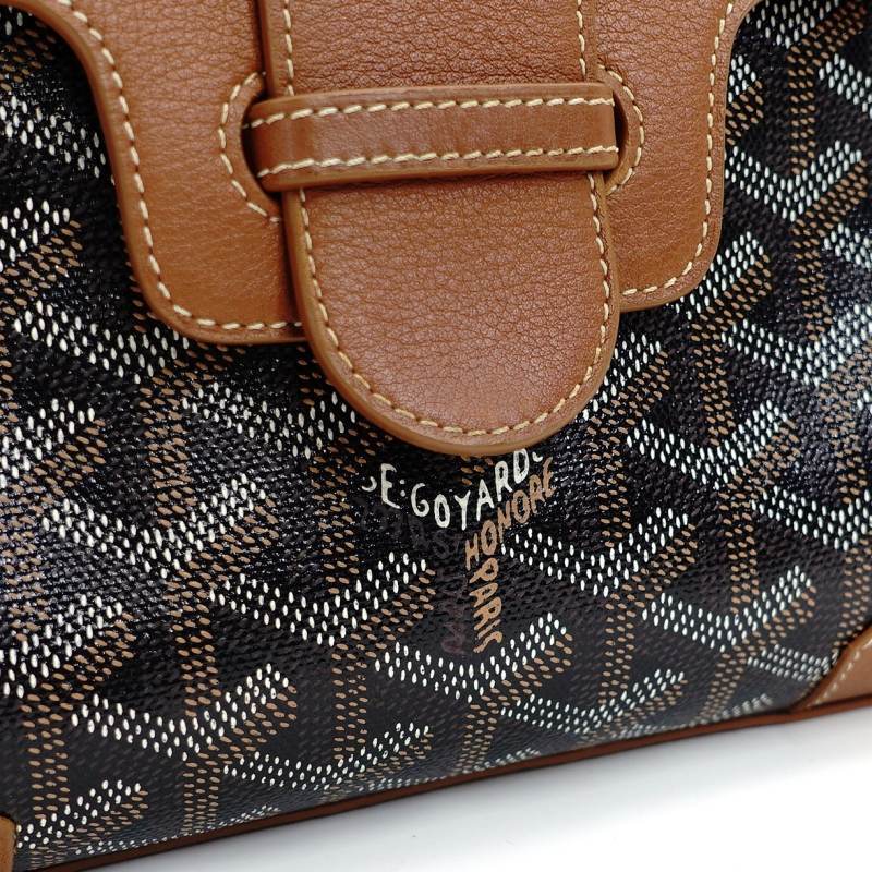 GOYARD Saigon Handbag Leather PVC 2-Way Brown