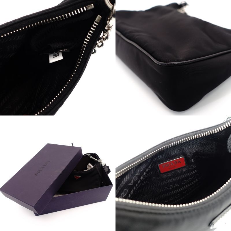PRADA Shoulder Bag 2-Way Re-Edition Black Re-Edition Black Nylon Shoulder Bag Silver Hardware 7-6-929