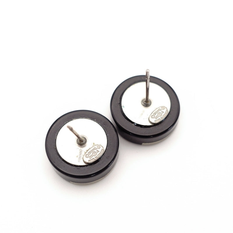 CHANEL Piercing Black Silver CC Mark 00A