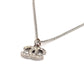 CHANEL Coco Mark Necklace CC Rhinestone Silver 7-5-079