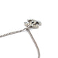 CHANEL Coco Mark Necklace CC Rhinestone Silver 7-5-079