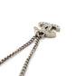 CHANEL COCO Mark Necklace CC Rhinestone Silver F13V 7-4-439