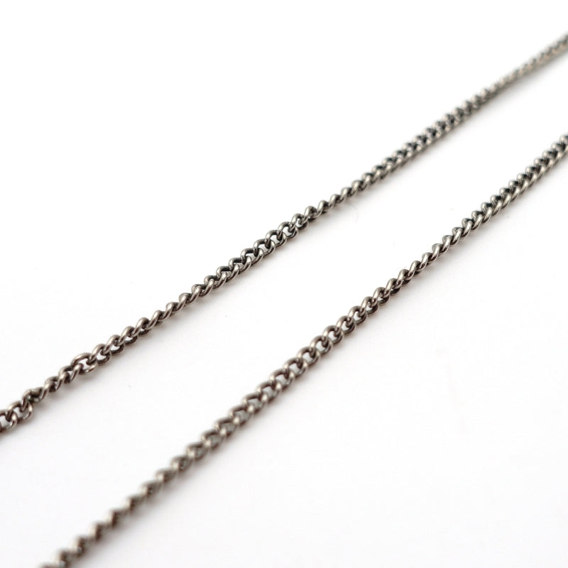 CHANEL COCO Mark Necklace CC Rhinestone Silver F13V 7-4-439