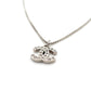 CHANEL Coco Mark Necklace CC Rhinestone Silver C12V 7-4-448