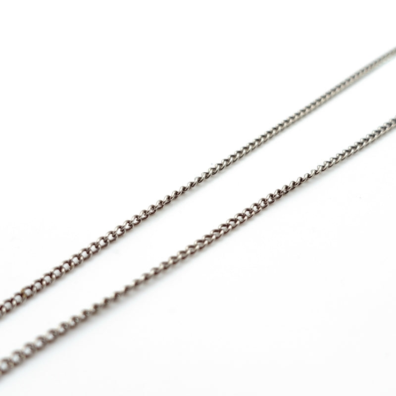 CHANEL Coco Mark Necklace CC Rhinestone Silver C12V 7-4-448