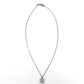 CHANEL Coco Mark Necklace CC Rhinestone Silver A80 7-4-688