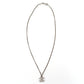 CHANEL Coco Mark Necklace CC Rhinestone Silver 7-4-690