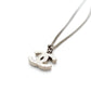 CHANEL Coco Mark Necklace CC Rhinestone Silver 7-4-690