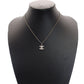 CHANEL Coco Mark Necklace CC Rhinestone Silver 7-4-690