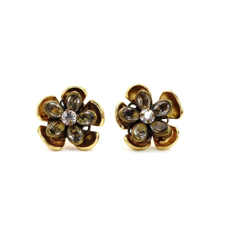 CHANEL Piercing Flower Silver Gold 03P