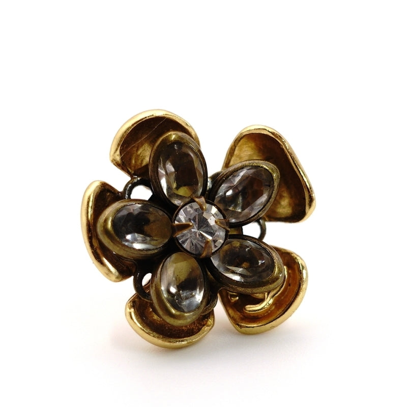 CHANEL Piercing Flower Silver Gold 03P