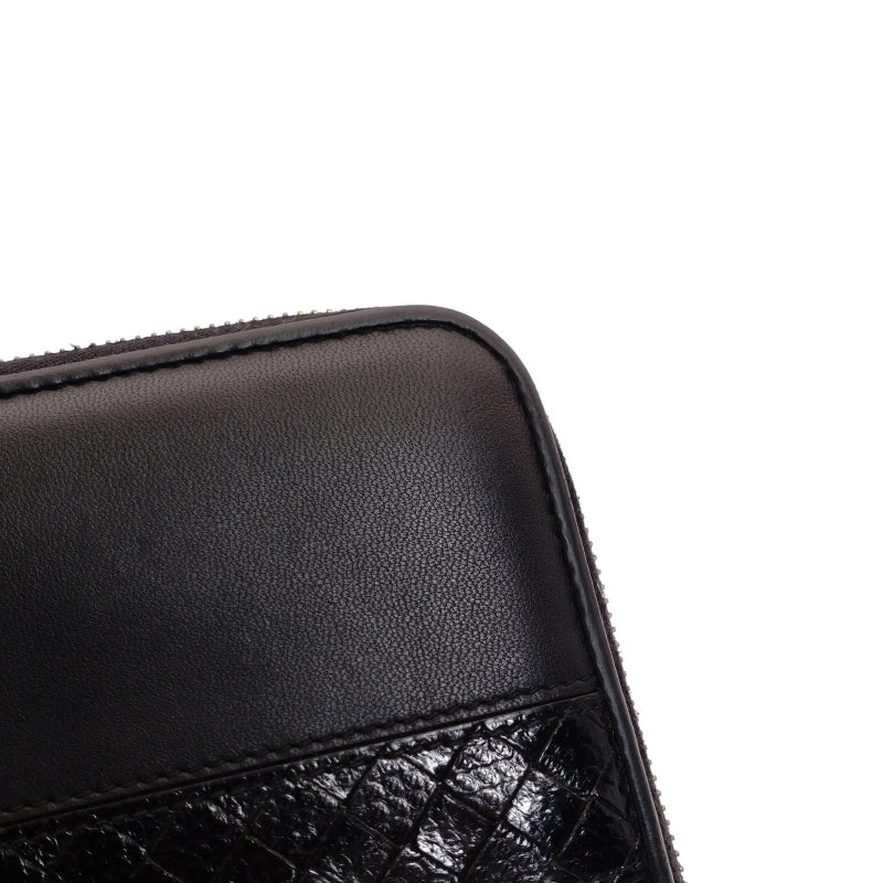 BOTTEGA VENETA Long Wallet Leather Intrecciato Black Men
