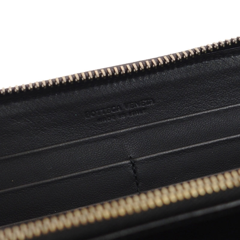 BOTTEGA VENETA Long Wallet Leather Intrecciato Black Men