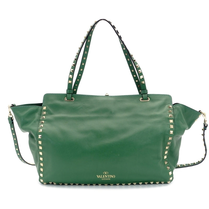 VALENTINO Galavani 2-way Bag Studs Green