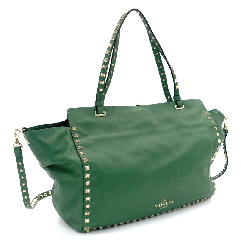 VALENTINO Galavani 2-way Bag Studs Green