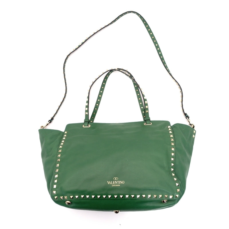 VALENTINO Galavani 2-way Bag Studs Green