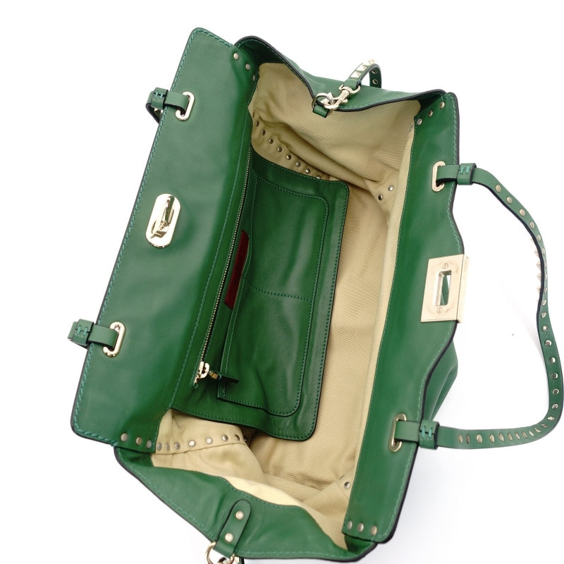 VALENTINO Galavani 2-way Bag Studs Green