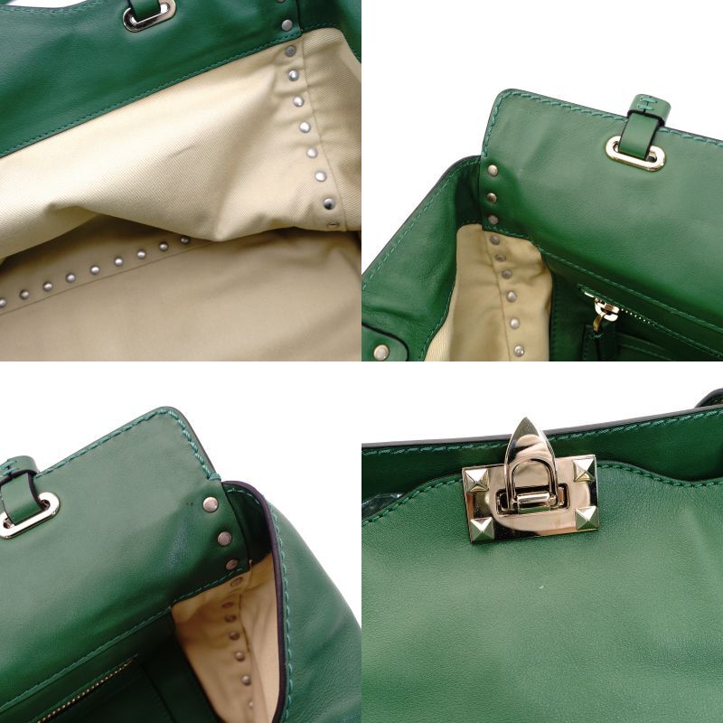 VALENTINO Galavani 2-way Bag Studs Green