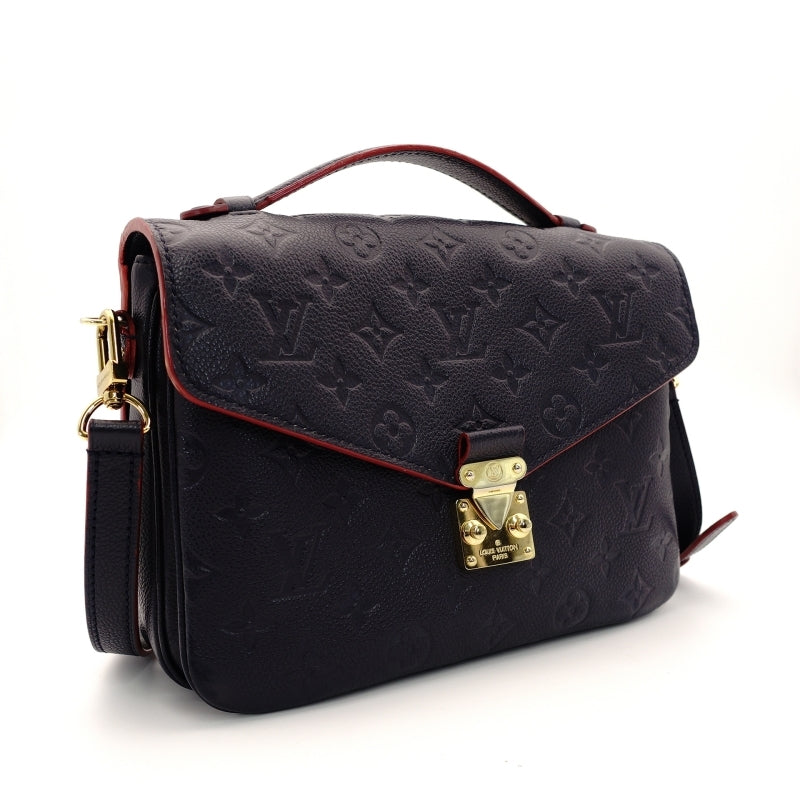 LOUIS VUITTON Anplant Pochette Métis MM Handbag 2-Way Navy Leather 7-5-008