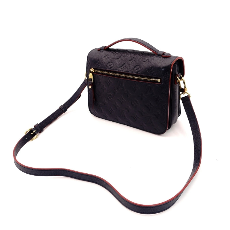LOUIS VUITTON Anplant Pochette Métis MM Handbag 2-Way Navy Leather 7-5-008
