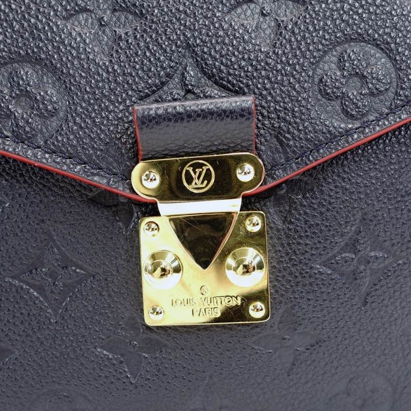LOUIS VUITTON Anplant Pochette Métis MM Handbag 2-Way Navy Leather 7-5-008