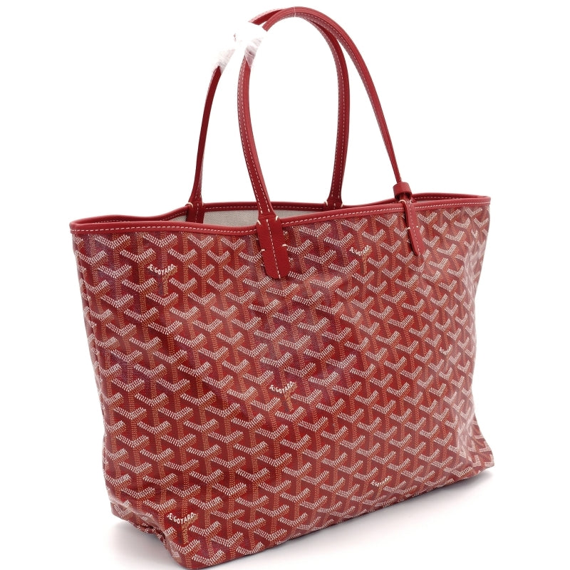 Goyard Saint-Louis PM Tote Bag Red PVC Leather Red with Pouch 7-5-226