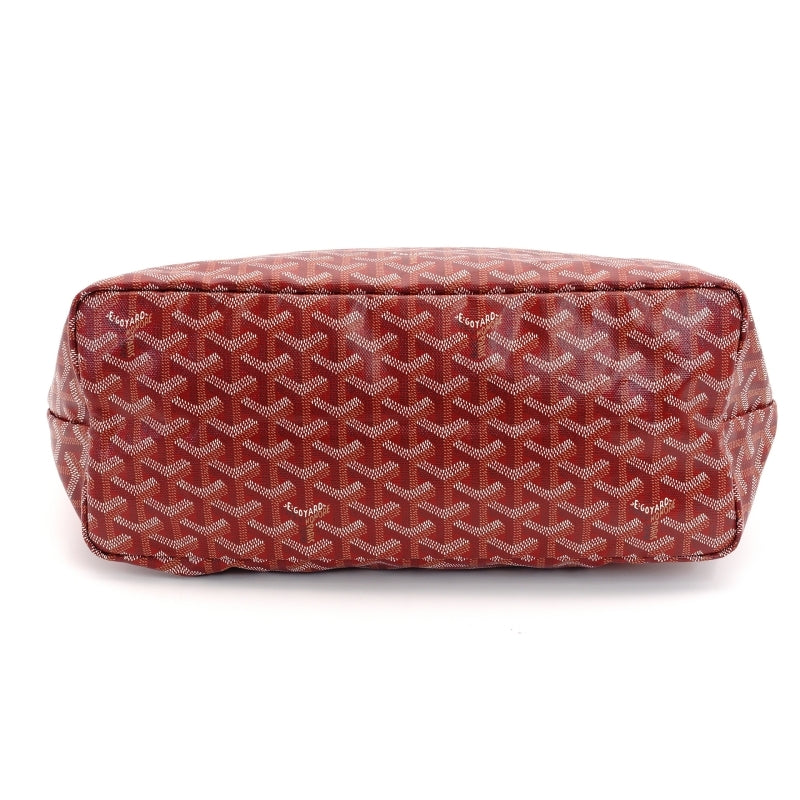 Goyard Saint-Louis PM Tote Bag Red PVC Leather Red with Pouch 7-5-226
