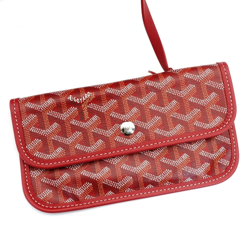 Goyard Saint-Louis PM Tote Bag Red PVC Leather Red with Pouch 7-5-226