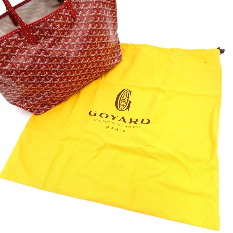Goyard Saint-Louis PM Tote Bag Red PVC Leather Red with Pouch 7-5-226