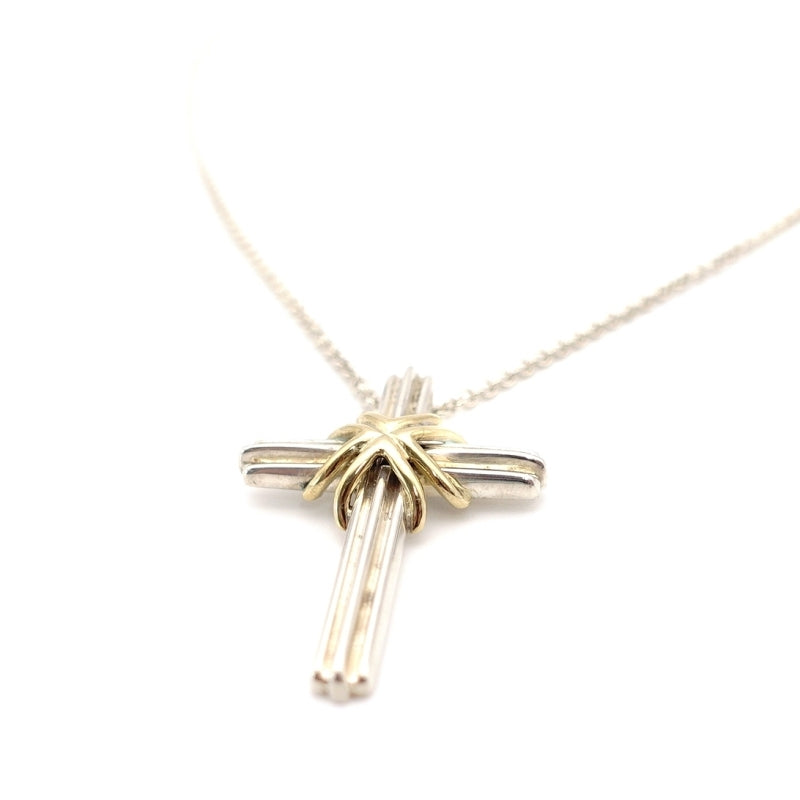 Tiffany & Co. Cloth Necklace K18 Silver 925 Approximately 8g