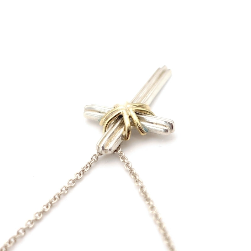 Tiffany & Co. Cloth Necklace K18 Silver 925 Approximately 8g