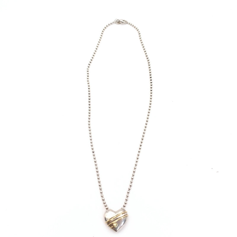 Tiffany & Co. Heart Arrow Necklace Silver 925 K18 Approximately 22.7g