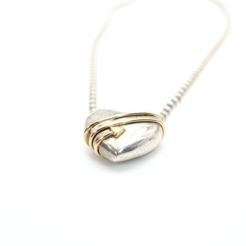 Tiffany & Co. Heart Arrow Necklace Silver 925 K18 Approximately 22.7g