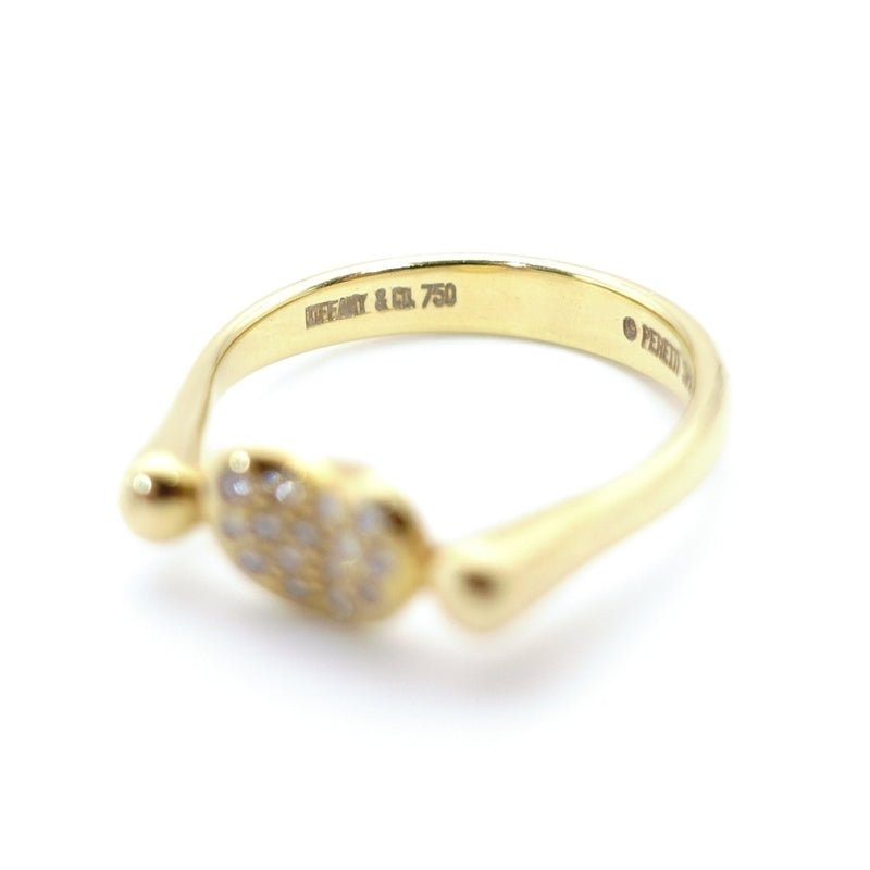 Tiffany & Co. Ring Beans Elsa Peretti K18 Yellow Gold Diamond About 4g No.52 12