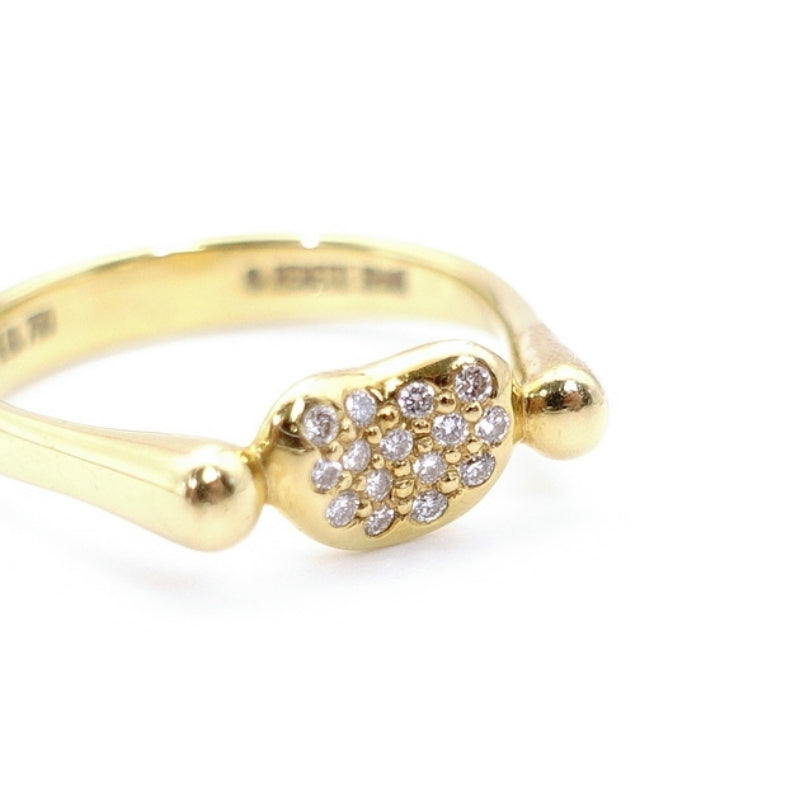 Tiffany & Co. Ring Beans Elsa Peretti K18 Yellow Gold Diamond About 4g No.52 12