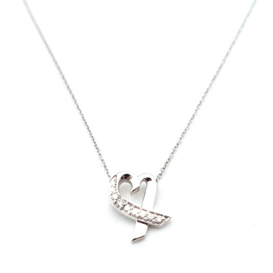 Tiffany & Co. Necklace Loving Heart Diamond K18 750 (WG) Approx. 3.2g