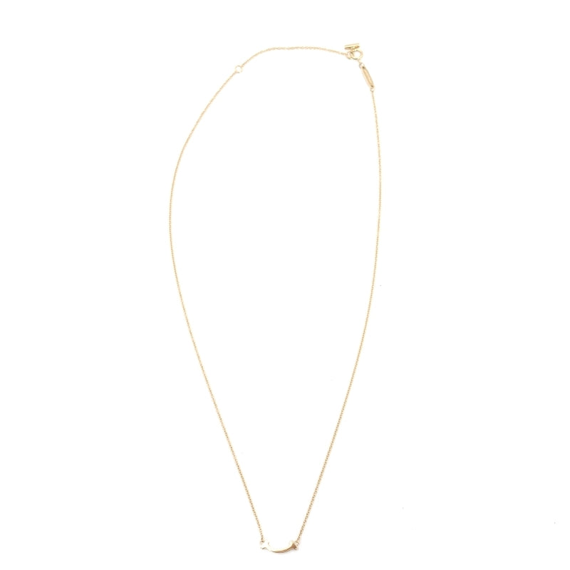 Tiffany & Co. T Smile Mini Necklace Pink Gold K18 Approximately 2.2g
