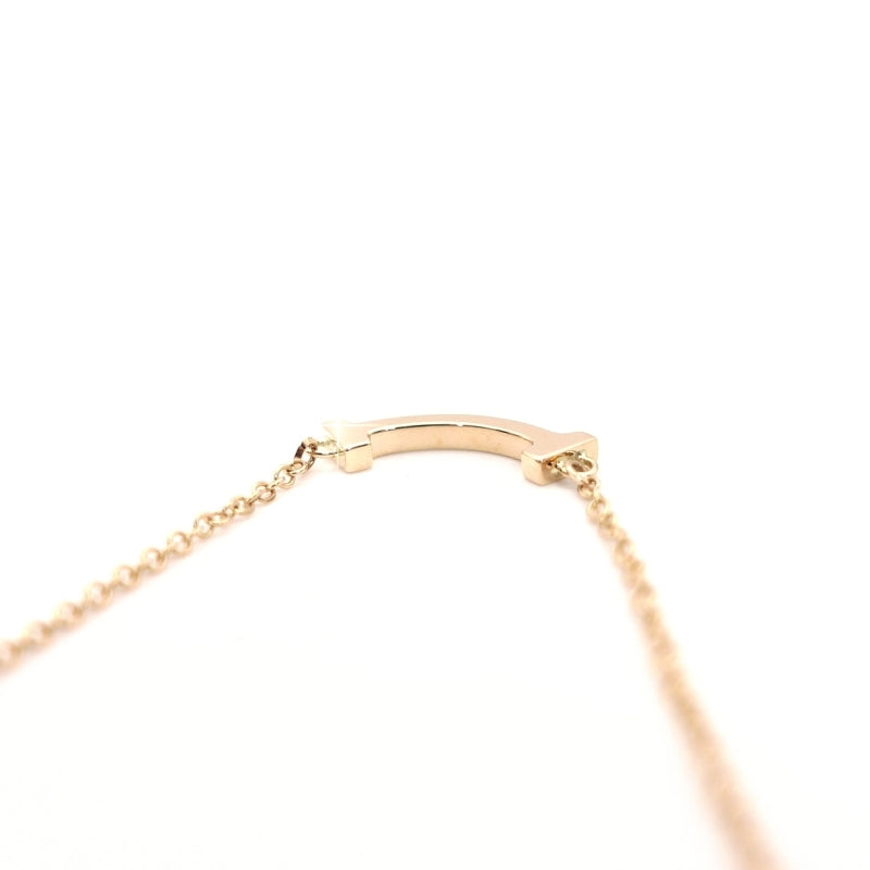 Tiffany & Co. T Smile Mini Necklace Pink Gold K18 Approximately 2.2g