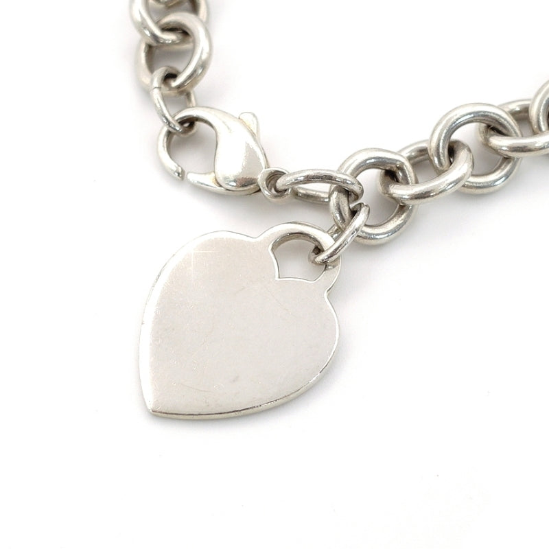 Tiffany & Co. Return Tiffany Heart Plate Chain bracelet SV925 Silver