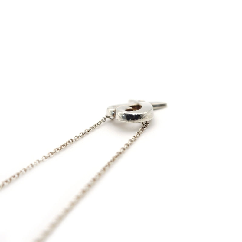 Tiffany & Co. Love Heart Necklace 1P Sapphire Silver 925 Approximately 3g