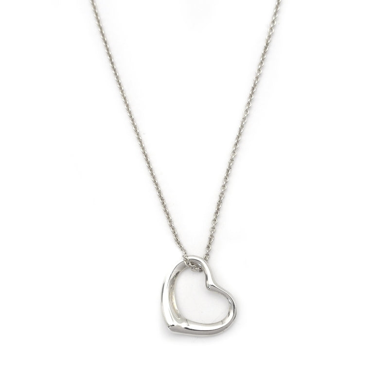 Tiffany & Co. Open Heart Necklace Elsa Peretti Silver 925 Approximately 5g