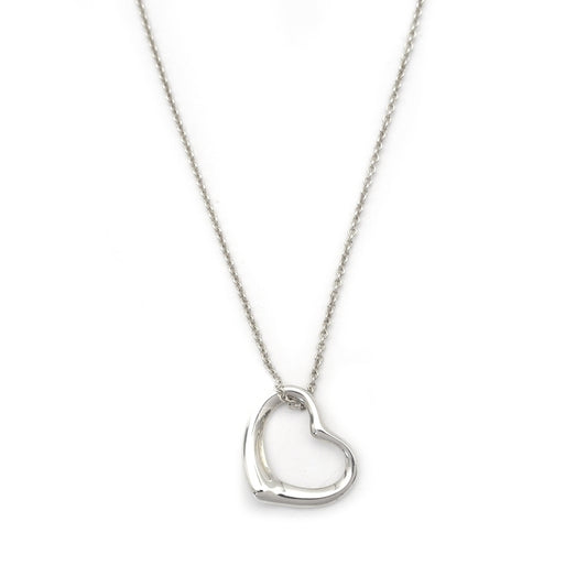 Tiffany & Co. Open Heart Necklace Elsa Peretti Silver 925 Approximately 5g